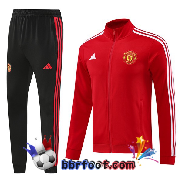 Survetement Foot - Veste Manchester United Rouge 2024/2025