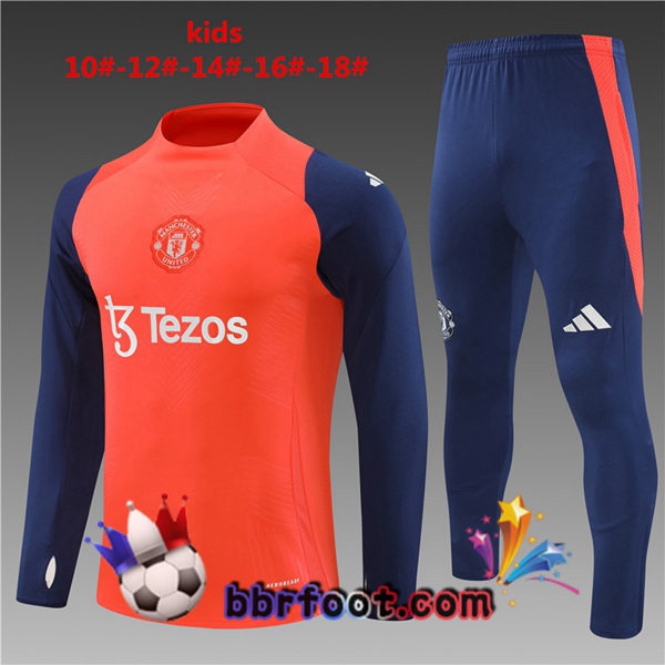 Survetement Foot Manchester United Enfant Orange 2024/2025