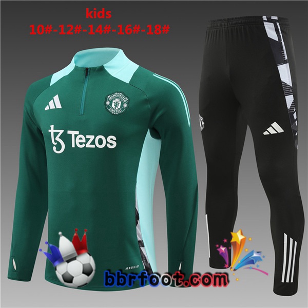 Survetement Foot Manchester United Enfant Vert 2024/2025