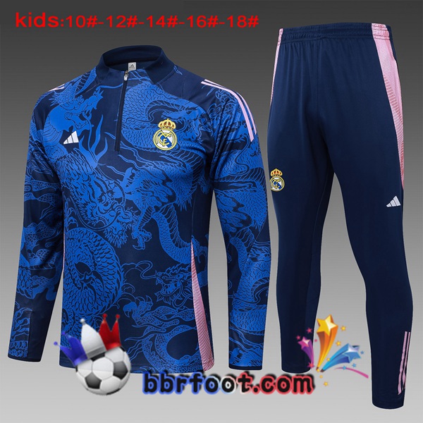 Survetement Foot Real Madrid Enfant Bleu Royal 2024/2025 Survetement Foot Real Madrid Enfant Bleu Royal 2024/2025