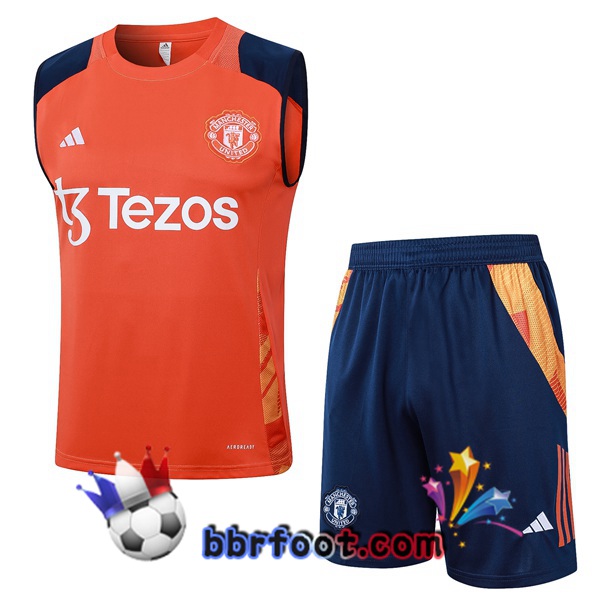Gilet Foot Manchester United + Shorts Orange 2024/2025