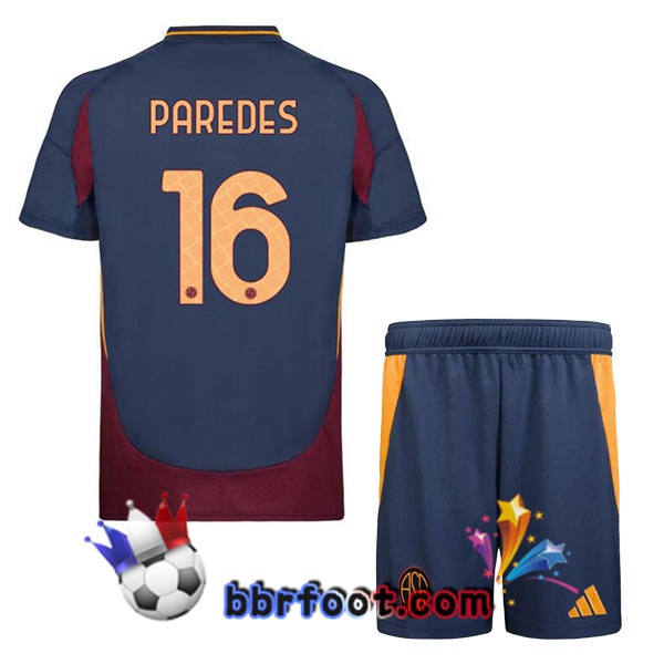 Maillot Foot AS Roma (PAREDES 16) Enfant Third Bleu Royal 2024/2025