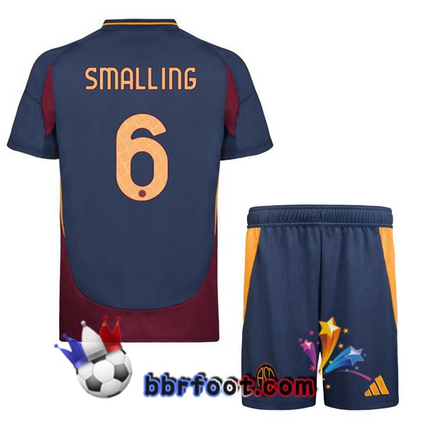 Maillot Foot AS Roma (SMALLING 6) Enfant Third Bleu Royal 2024/2025