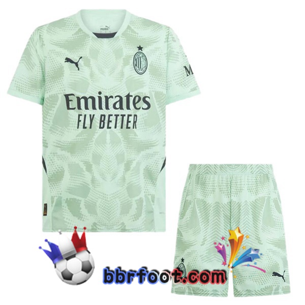 Maillot Foot AC Milan Enfant Gardien de but Vert 2024/2025