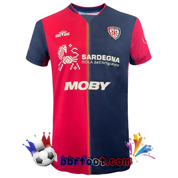 Maillot Foot Cagliari Calcio Domicile Bleu Rouge 2024/2025