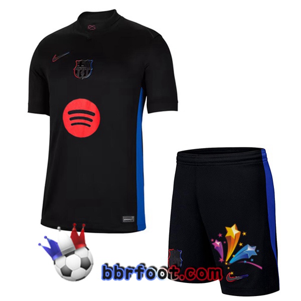 Maillot Foot FC Barcelone Enfant Exterieur Noir 2024/2025