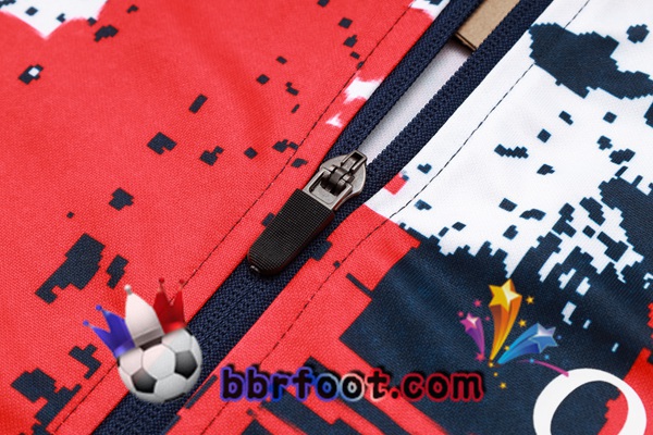 Survetement Foot - Veste Paris PSG Bleu Royal Rouge 2024/2025
