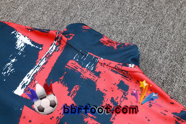 Survetement Foot - Veste Paris PSG Bleu Royal Rouge 2024/2025