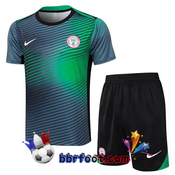 Ensemble Training T-Shirts Nigeria + Shorts Vert Noir 2024/2025 Ensemble Training T-Shirts Nigeria + Shorts Vert Noir 2024/2025