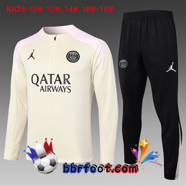 Survetement Foot Paris PSG Enfant Jaune 2024/2025