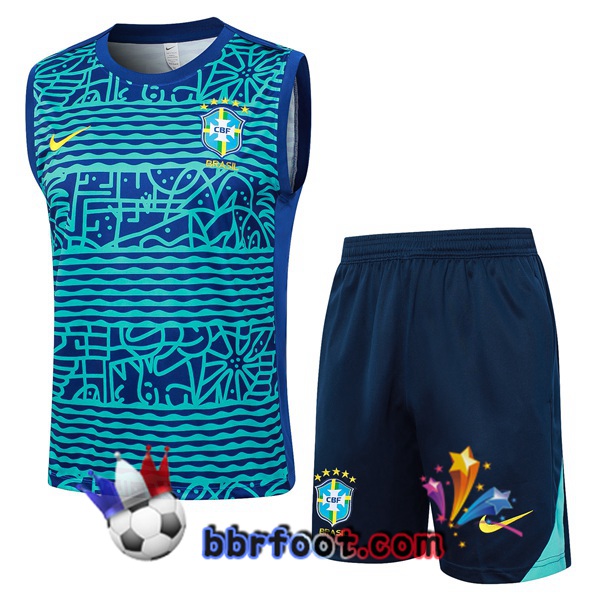 Gilet Foot Bresil + Shorts Bleu 2024/2025