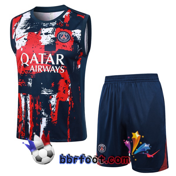 Gilet Foot Paris PSG + Shorts Bleu Royal 2024/2025