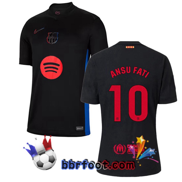 Maillot Foot FC Barcelone (ANSU FATI 10) Exterieur Noir 2024/2025