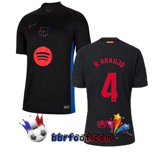Maillot Foot FC Barcelone (R. ARAUJO 4) Exterieur Noir 2024/2025