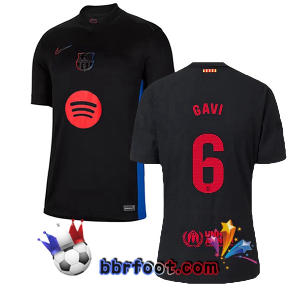 Maillot Foot FC Barcelone (GAVI 6) Exterieur Noir 2024/2025