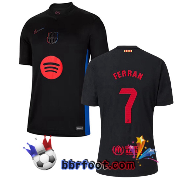 Maillot Foot FC Barcelone (FERRAN 7) Exterieur Noir 2024/2025