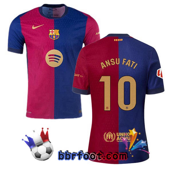 Maillot Foot FC Barcelone (ANSU FATI 10) Domicile Bleu Rouge 2024/2025