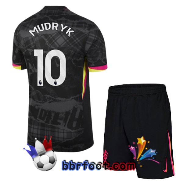 Maillot Foot FC Chelsea (Mudryk 10) Enfant Third Noir 2024/2025