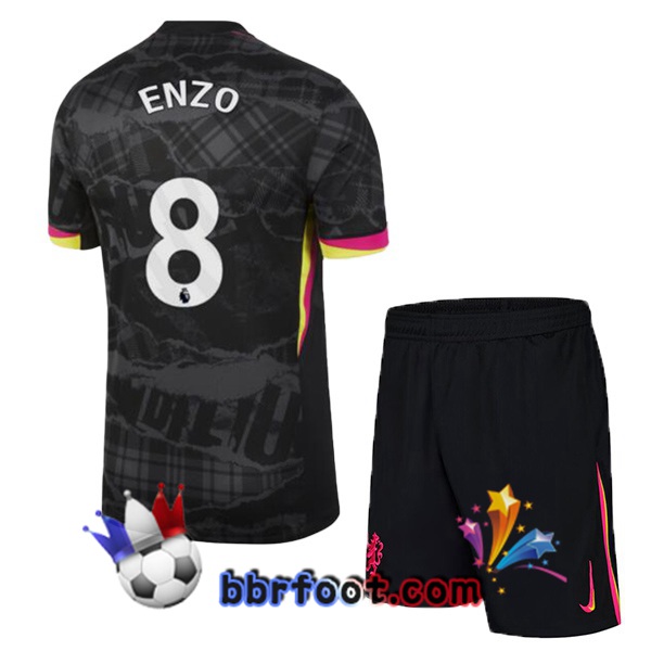 Maillot Foot FC Chelsea (Enzo 8) Enfant Third Noir 2024/2025