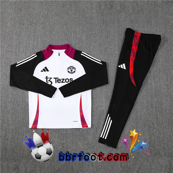 Survetement Foot Manchester United Blanc Noir 2025/2026