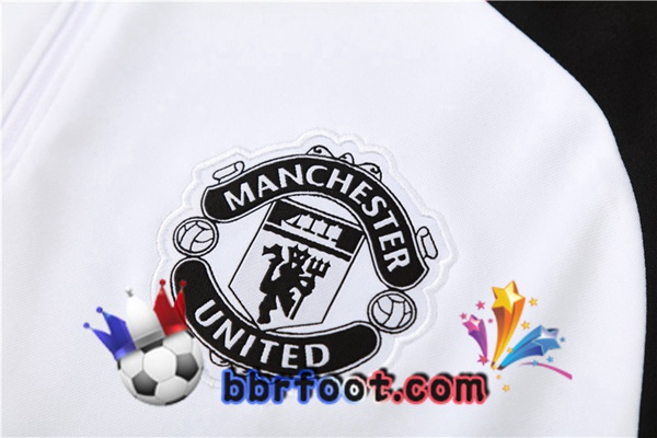 Survetement Foot Manchester United Blanc Noir 2025/2026