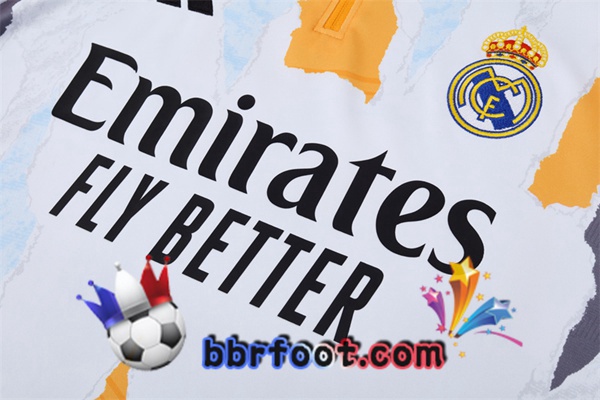Survetement Foot Real Madrid Blanc Jaune 2025/2026