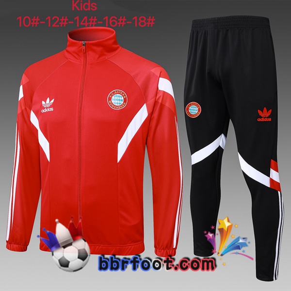 Survetement Foot - Veste Bayern Munich Enfant Rouge 2025/2026 Survetement Foot - Veste Bayern Munich Enfant Rouge 2025/2026