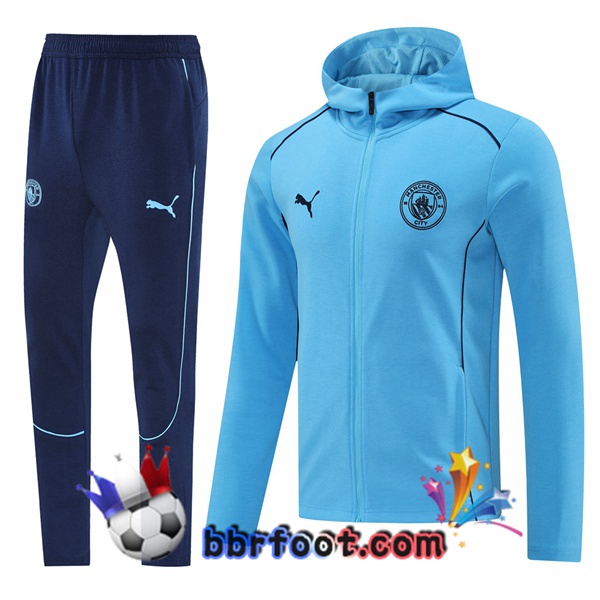 Survetement Foot - Coupe Vent Manchester City Bleu 2025/2026