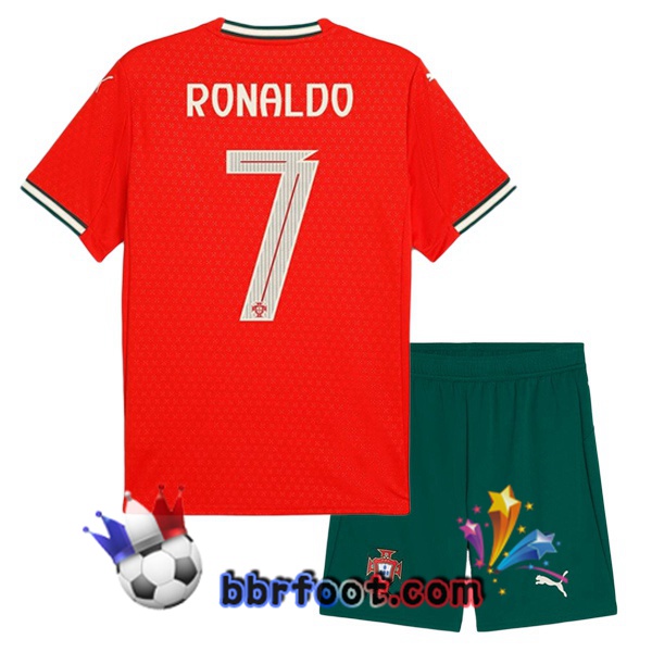 Maillots Equipe De Portugal (RONALDO 7) Enfant Domicile Rouge 2025/2026