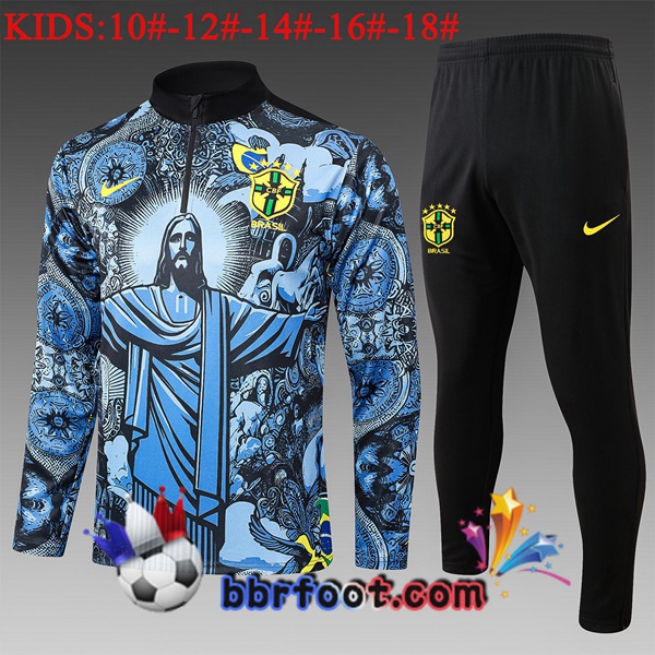 Survetement Foot Bresil Enfant Bleu 2025/2026