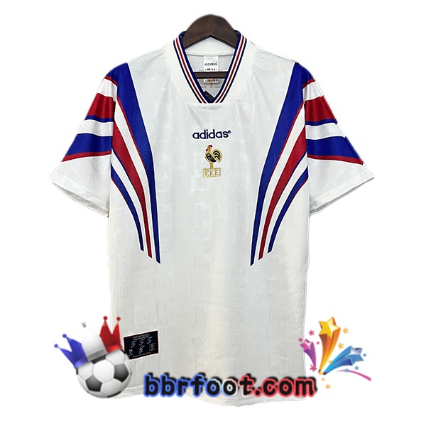 Maillot Foot France Retro Exterieur Blanc 1996