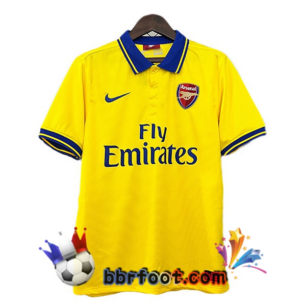 Maillot Foot Arsenal Retro Exterieur Jaune 2013-2014
