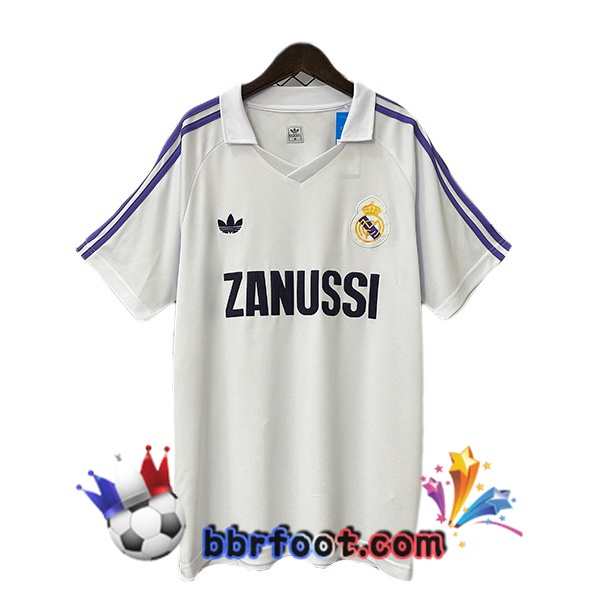 Maillot Foot Real Madrid Retro Domicile Blanc 1984-1985 Maillot Foot Real Madrid Retro Domicile Blanc 1984-1985