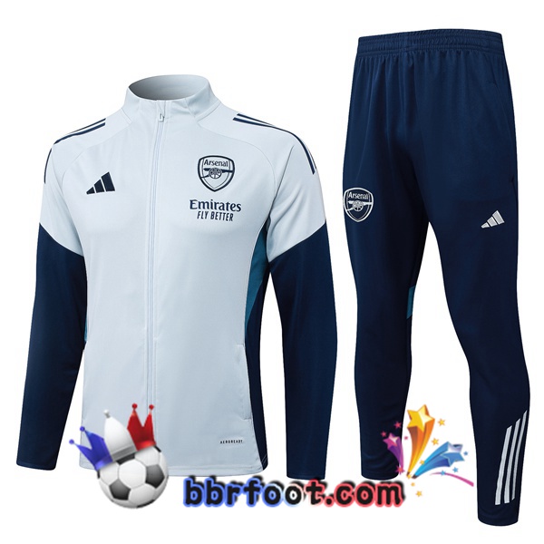 Survetement Foot - Veste Arsenal Gris 2025/2026 Survetement Foot - Veste Arsenal Gris 2025/2026