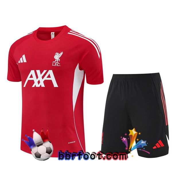 Ensemble Training T-Shirts FC Liverpool + Shorts Rouge 2025/2026 Ensemble Training T-Shirts FC Liverpool + Shorts Rouge 2025/2026