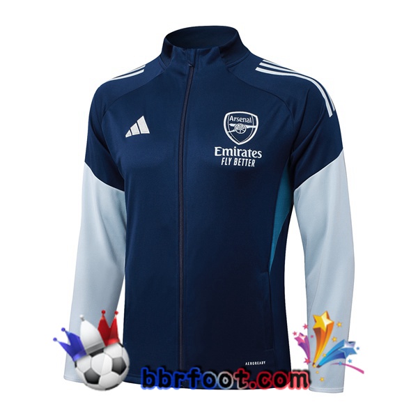 Veste Foot Arsenal Bleu Royal 2025/2026 Veste Foot Arsenal Bleu Royal 2025/2026