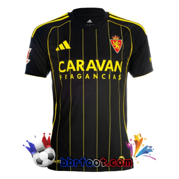 Maillot Foot Real Zaragoza Exterieur Noir 2025/2026 Maillot Foot Real Zaragoza Exterieur Noir 2025/2026