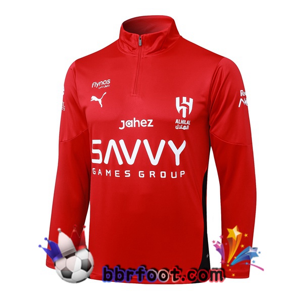Sweatshirts Homme Al-Hilal FC Rouge 2025/2026 Sweatshirts Homme Al-Hilal FC Rouge 2025/2026