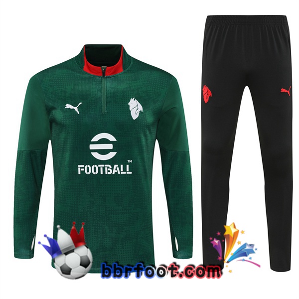 Survetement Foot AC Milan Vert 2025/2026 Survetement Foot AC Milan Vert 2025/2026