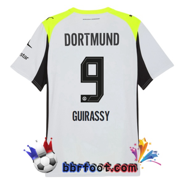 Maillot Foot Dortmund BVB (Guirassy 9) Exterieur Gris Vert 2025/2026 Maillot Foot Dortmund BVB (Guirassy 9) Exterieur Gris Vert 2025/2026
