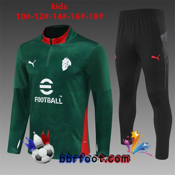 Survetement Foot AC Milan Enfant Vert 2025/2026 Survetement Foot AC Milan Enfant Vert 2025/2026