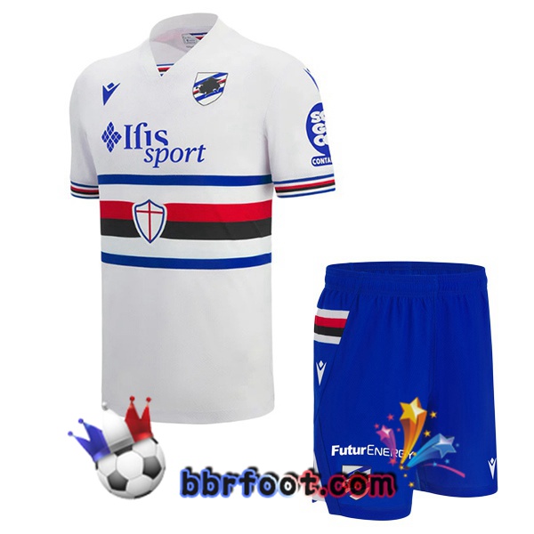 Maillot Foot UC Sampdoria Enfant Exterieur Blanc 2025/2026