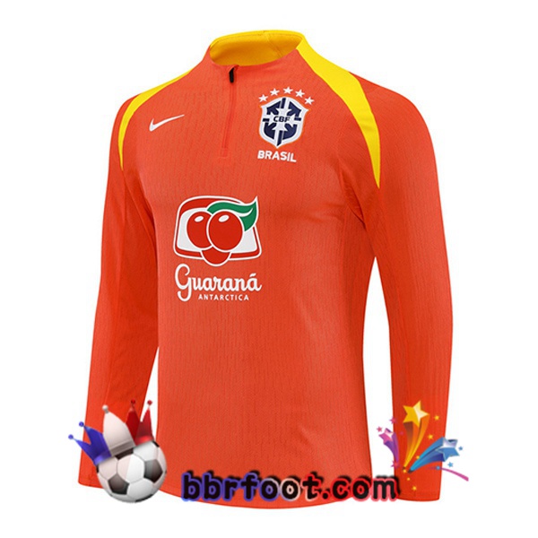 Sweatshirts Homme Bresil Orange 2025/2026 Sweatshirts Homme Bresil Orange 2025/2026