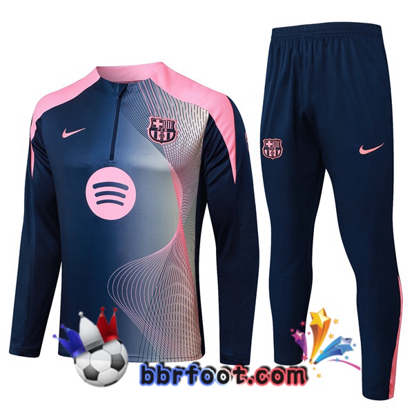 Survetement Foot FC Barcelone Bleu Royal Rose 2025/2026 Survetement Foot FC Barcelone Bleu Royal Rose 2025/2026