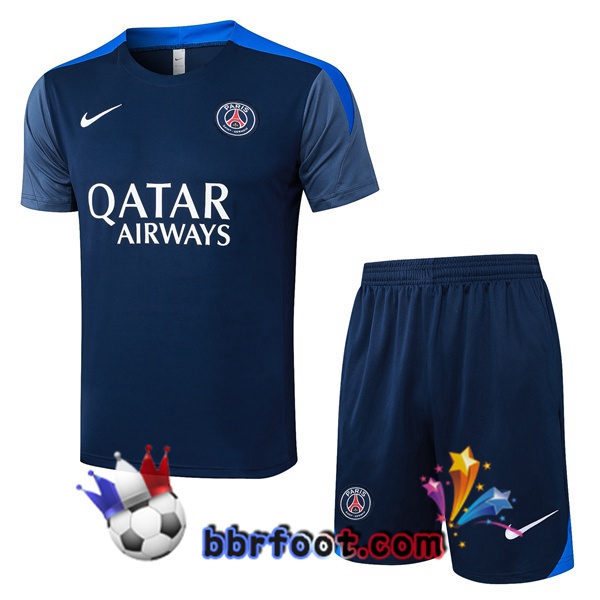 Ensemble Training T-Shirts Paris PSG + Shorts Bleu Royal 2025/2026 Ensemble Training T-Shirts Paris PSG + Shorts Bleu Royal 2025/2026