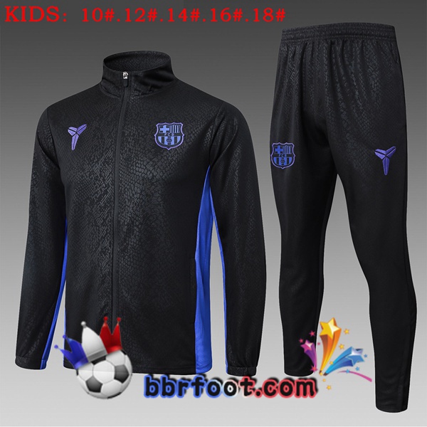 Survetement Foot - Veste FC Barcelone Enfant Noir 2025/2026 Survetement Foot - Veste FC Barcelone Enfant Noir 2025/2026