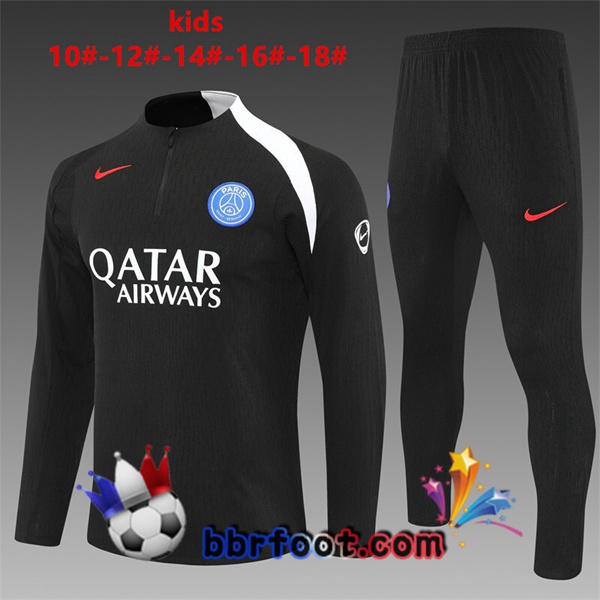 Survetement Foot Paris PSG Enfant Noir 2025/2026 Survetement Foot Paris PSG Enfant Noir 2025/2026