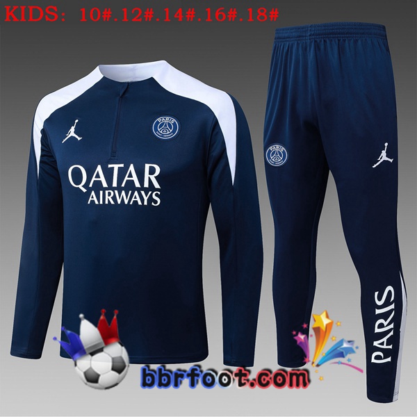 Survetement Foot Jordan Paris Enfant Bleu Royal 2025/2026 Survetement Foot Jordan Paris Enfant Bleu Royal 2025/2026