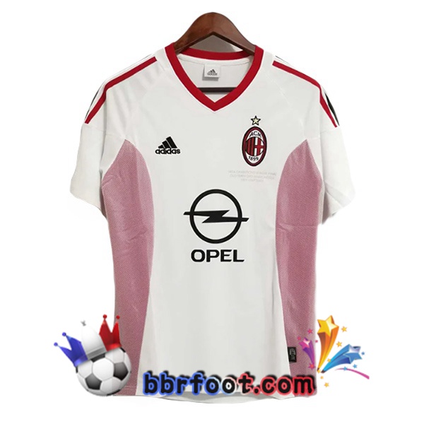 Maillot Foot AC Milan Retro Exterieur Blanc 2002-2003