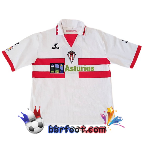 Maillot Foot Sporting Gijon Retro Exterieur Blanc 1996-1997 Maillot Foot Sporting Gijon Retro Exterieur Blanc 1996-1997